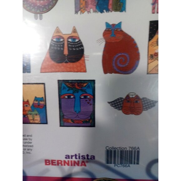 Laurel Burch Fantastic Felines Vtg 2002 NIP Studio Bernina 766 Embroidery Card - Picture 8 of 11